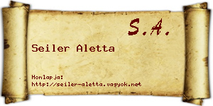 Seiler Aletta névjegykártya